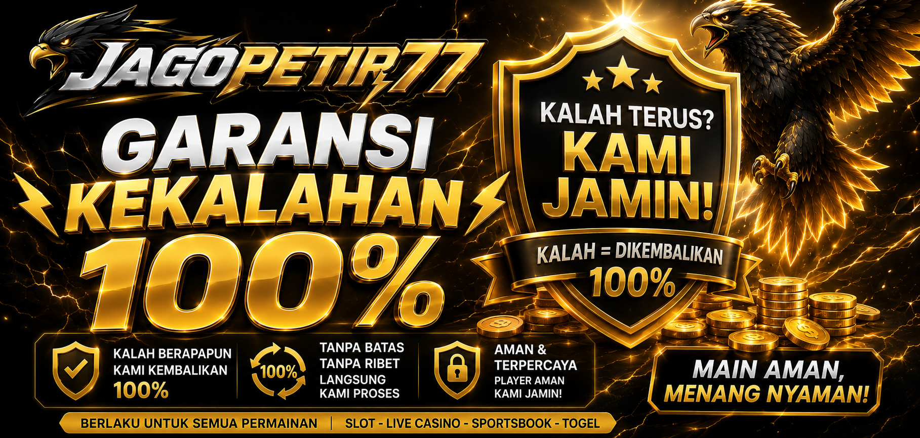 GARANSI KEKALAHAN 100% SETIAP HARI